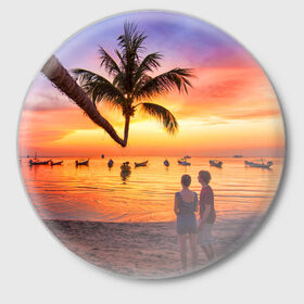 Значок с принтом Таиланд в Курске,  металл | круглая форма, металлическая застежка в виде булавки | Тематика изображения на принте: beach | clouds | love | palm tree | people | sea | sky | sunset | thailand | tourism | закат | любовь | люди | море | небо | облака | пальма | пляж | таиланд | туризм