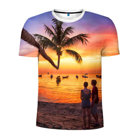 Мужская футболка 3D спортивная с принтом Таиланд в Курске, 100% полиэстер с улучшенными характеристиками | приталенный силуэт, круглая горловина, широкие плечи, сужается к линии бедра | Тематика изображения на принте: beach | clouds | love | palm tree | people | sea | sky | sunset | thailand | tourism | закат | любовь | люди | море | небо | облака | пальма | пляж | таиланд | туризм