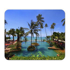 Коврик прямоугольный с принтом Таиланд в Курске, натуральный каучук | размер 230 х 185 мм; запечатка лицевой стороны | clouds | hiking | sea | sky | swimming pool | thailand | trees | бассейн | море | небо | облака | пальмы | таиланд | туризм
