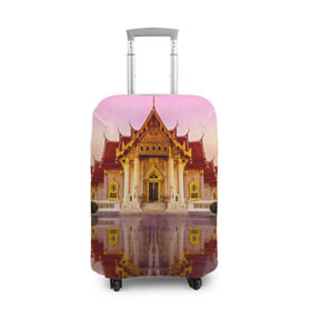 Чехол для чемодана 3D с принтом Таиланд в Курске, 86% полиэфир, 14% спандекс | двустороннее нанесение принта, прорези для ручек и колес | landmark | reflection | temple | thailand | tourism | water | вода | достопримечательность | отражение | таиланд | туризм | храм
