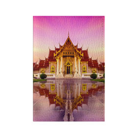 Обложка для паспорта матовая кожа с принтом Таиланд в Курске, натуральная матовая кожа | размер 19,3 х 13,7 см; прозрачные пластиковые крепления | Тематика изображения на принте: landmark | reflection | temple | thailand | tourism | water | вода | достопримечательность | отражение | таиланд | туризм | храм