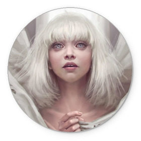 Коврик круглый с принтом Sia в Курске, резина и полиэстер | круглая форма, изображение наносится на всю лицевую часть | angel | pop | sia | ангел | поп | сиа