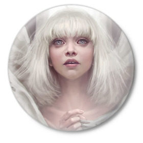 Значок с принтом Sia в Курске,  металл | круглая форма, металлическая застежка в виде булавки | Тематика изображения на принте: angel | pop | sia | ангел | поп | сиа
