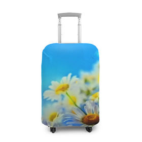 Чехол для чемодана 3D с принтом Ромашка полевая в Курске, 86% полиэфир, 14% спандекс | двустороннее нанесение принта, прорези для ручек и колес | flower | лето | поле | полевой цветок | цветочки | цветы