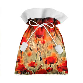 Подарочный 3D мешок с принтом Маковое поле в Курске, 100% полиэстер | Размер: 29*39 см | Тематика изображения на принте: flower | красные | лето | поле | полевой цветок | цветочки | цветы