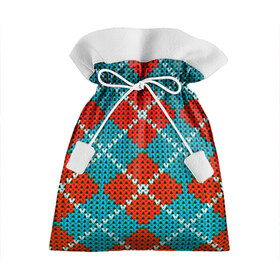 Подарочный 3D мешок с принтом Knitting pattern в Курске, 100% полиэстер | Размер: 29*39 см | Тематика изображения на принте: вязаный | рождество | свитер | текстура
