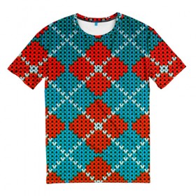Мужская футболка 3D с принтом Knitting pattern в Курске, 100% полиэфир | прямой крой, круглый вырез горловины, длина до линии бедер | Тематика изображения на принте: вязаный | рождество | свитер | текстура