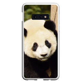 Чехол для Samsung S10E с принтом Панда на дереве в Курске, Силикон | Область печати: задняя сторона чехла, без боковых панелей | животные | лес | медведь | медвежонок | панда | природа