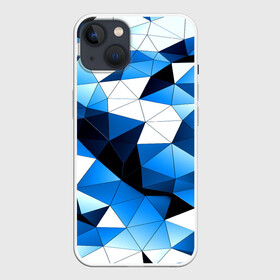 Чехол для iPhone 13 с принтом Голубой полигон в Курске,  |  | абстракция | бумага | геометрия | грани | изгиб | линии | полигоны | полосы | постель | розовый | сочетания | текстура | треугольники