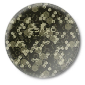 Значок с принтом CS:GO - Hexatal Camo в Курске,  металл | круглая форма, металлическая застежка в виде булавки | awp | counter | cs | csgo | skin | strike | камуфляж | контр | контра | кс | ксго | скин | страйк