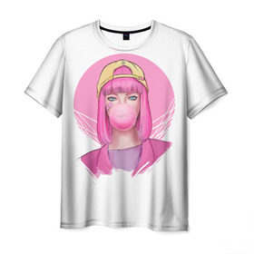 Мужская футболка 3D с принтом Bubble Gum в Курске, 100% полиэфир | прямой крой, круглый вырез горловины, длина до линии бедер | angel | pop | sia | ангел | поп | сиа