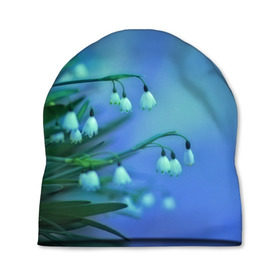 Шапка 3D с принтом Подснежники в Курске, 100% полиэстер | универсальный размер, печать по всей поверхности изделия | flower | весна | поле | полевой цветок | цветочки | цветы