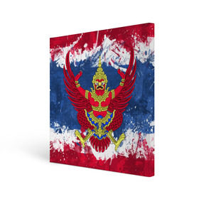 Холст квадратный с принтом Таиланд в Курске, 100% ПВХ |  | flag | garuda | thailand | гаруда | таиланд | флаг