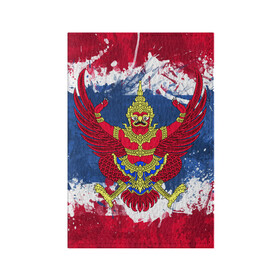 Обложка для паспорта матовая кожа с принтом Таиланд в Курске, натуральная матовая кожа | размер 19,3 х 13,7 см; прозрачные пластиковые крепления | Тематика изображения на принте: flag | garuda | thailand | гаруда | таиланд | флаг