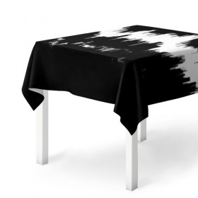 Скатерть 3D с принтом Черно-белый штрих в Курске, 100% полиэстер (ткань не мнется и не растягивается) | Размер: 150*150 см | Тематика изображения на принте: краска | потертость | текстура | черно белый