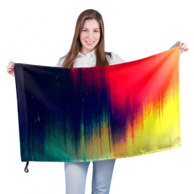 Флаг 3D с принтом stylize color в Курске, 100% полиэстер | плотность ткани — 95 г/м2, размер — 67 х 109 см. Принт наносится с одной стороны | 