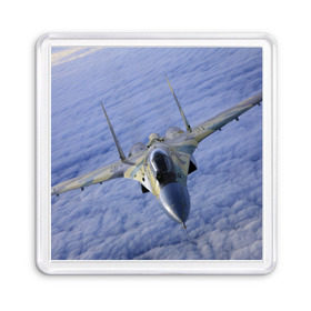 Магнит 55*55 с принтом Су - 35 в Курске, Пластик | Размер: 65*65 мм; Размер печати: 55*55 мм | самолет