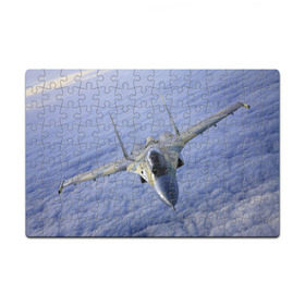Пазл магнитный 126 элементов с принтом Су - 35 в Курске, полимерный материал с магнитным слоем | 126 деталей, размер изделия —  180*270 мм | самолет