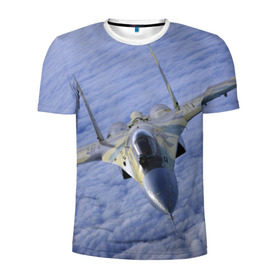 Мужская футболка 3D спортивная с принтом Су - 35 в Курске, 100% полиэстер с улучшенными характеристиками | приталенный силуэт, круглая горловина, широкие плечи, сужается к линии бедра | самолет