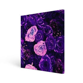 Холст квадратный с принтом Фиолетовые розы в Курске, 100% ПВХ |  | flower | прикцветочки | розы | цветы