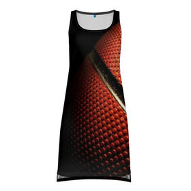 Платье-майка 3D с принтом Баскетбольный мяч в Курске, 100% полиэстер | полуприлегающий силуэт, широкие бретели, круглый вырез горловины, удлиненный подол сзади. | баскетбол | мяч | оранжевый | спорт | стритбол