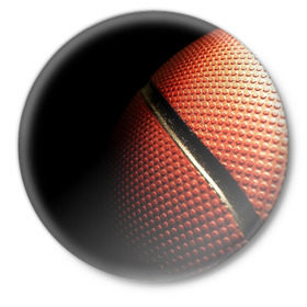 Значок с принтом Баскетбольный мяч в Курске,  металл | круглая форма, металлическая застежка в виде булавки | баскетбол | мяч | оранжевый | спорт | стритбол