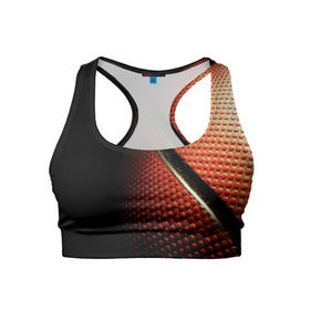 Женский спортивный топ 3D с принтом Баскетбольный мяч в Курске, 82% полиэстер, 18% спандекс Ткань безопасна для здоровья, позволяет коже дышать, не мнется и не растягивается |  | баскетбол | мяч | оранжевый | спорт | стритбол