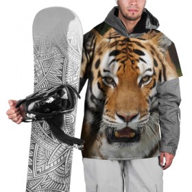 Накидка на куртку 3D с принтом Тигр в Курске, 100% полиэстер |  | дикая кошка | клыки | кошка | пасть | сафари | тигр | хищник