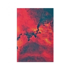 Обложка для паспорта матовая кожа с принтом Звёздное пространство в Курске, натуральная матовая кожа | размер 19,3 х 13,7 см; прозрачные пластиковые крепления | Тематика изображения на принте: space | вселенная | космический | космос | красный