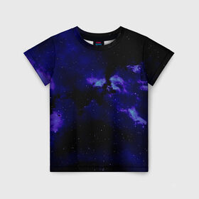 Детская футболка 3D с принтом Звёздное небо в Курске, 100% гипоаллергенный полиэфир | прямой крой, круглый вырез горловины, длина до линии бедер, чуть спущенное плечо, ткань немного тянется | Тематика изображения на принте: 