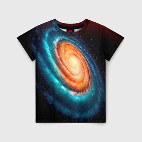 Детская футболка 3D с принтом Вселенная в Курске, 100% гипоаллергенный полиэфир | прямой крой, круглый вырез горловины, длина до линии бедер, чуть спущенное плечо, ткань немного тянется | space | star | галактика | звезды | космический | космос | созвездие