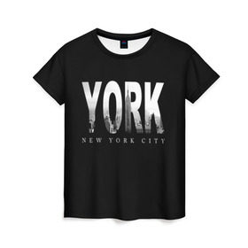 Женская футболка 3D с принтом Нью-Йорк в Курске, 100% полиэфир ( синтетическое хлопкоподобное полотно) | прямой крой, круглый вырез горловины, длина до линии бедер | america | capital | city | lights | new york | night | skyscrapers | tourism | usa | америка | город | ночь | нью йорк | огни | столица | сша | туризм