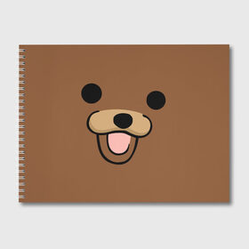 Альбом для рисования с принтом Медведь в Курске, 100% бумага
 | матовая бумага, плотность 200 мг. | Тематика изображения на принте: интернет | клевый | медведь | мем | мишка | мишки | прикол | прикольный | смешной | шутка
