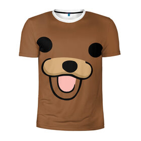 Мужская футболка 3D спортивная с принтом Медведь в Курске, 100% полиэстер с улучшенными характеристиками | приталенный силуэт, круглая горловина, широкие плечи, сужается к линии бедра | Тематика изображения на принте: интернет | клевый | медведь | мем | мишка | мишки | прикол | прикольный | смешной | шутка