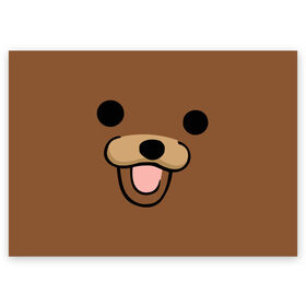 Поздравительная открытка с принтом Медведь в Курске, 100% бумага | плотность бумаги 280 г/м2, матовая, на обратной стороне линовка и место для марки
 | интернет | клевый | медведь | мем | мишка | мишки | прикол | прикольный | смешной | шутка