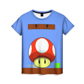 Женская футболка 3D с принтом Марио в Курске, 100% полиэфир ( синтетическое хлопкоподобное полотно) | прямой крой, круглый вырез горловины, длина до линии бедер | mario | mario bros | nintendo | марио