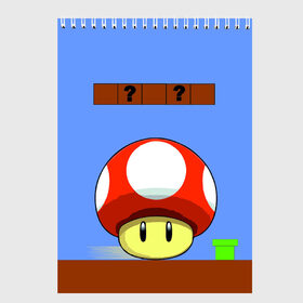 Скетчбук с принтом Марио в Курске, 100% бумага
 | 48 листов, плотность листов — 100 г/м2, плотность картонной обложки — 250 г/м2. Листы скреплены сверху удобной пружинной спиралью | mario | mario bros | nintendo | марио