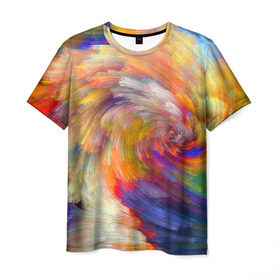 Мужская футболка 3D с принтом Волны в Курске, 100% полиэфир | прямой крой, круглый вырез горловины, длина до линии бедер | art | beatles | psychedelic | tie dye | абстракция | арт | битлз | геометрия | звезды | космос | краски | психо | психоделический | текстуры | хиппи | цвета