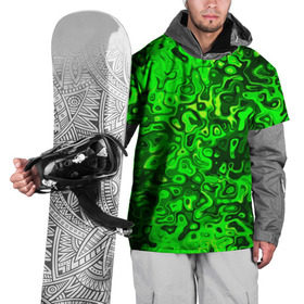 Накидка на куртку 3D с принтом Зелёные разводы в Курске, 100% полиэстер |  | 