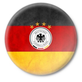 Значок с принтом Сборная Германии в Курске,  металл | круглая форма, металлическая застежка в виде булавки | germany | германия | футбольная форма