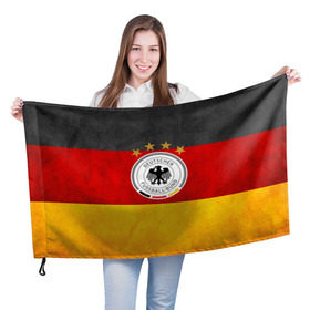 Флаг 3D с принтом Сборная Германии в Курске, 100% полиэстер | плотность ткани — 95 г/м2, размер — 67 х 109 см. Принт наносится с одной стороны | germany | германия | футбольная форма