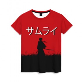 Женская футболка 3D с принтом Самурай X в Курске, 100% полиэфир ( синтетическое хлопкоподобное полотно) | прямой крой, круглый вырез горловины, длина до линии бедер | amine | аниме | самурай | самурай x | япония