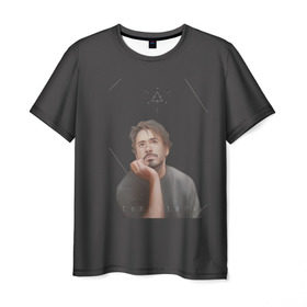 Мужская футболка 3D с принтом Tony Stark в Курске, 100% полиэфир | прямой крой, круглый вырез горловины, длина до линии бедер | младший | роберт