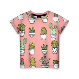 Детская футболка 3D с принтом cactus в Курске, 100% гипоаллергенный полиэфир | прямой крой, круглый вырез горловины, длина до линии бедер, чуть спущенное плечо, ткань немного тянется | cactus | tmblr | tubmler | кактус