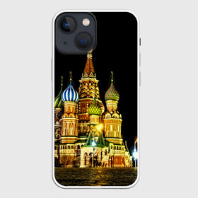 Чехол для iPhone 13 mini с принтом Москва в Курске,  |  | kremlin | moscow | russia | город | кремль | москва | ночь | огни | река