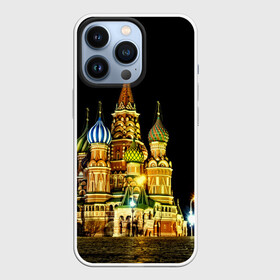 Чехол для iPhone 13 Pro с принтом Москва в Курске,  |  | Тематика изображения на принте: kremlin | moscow | russia | город | кремль | москва | ночь | огни | река