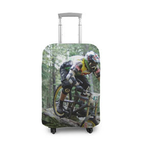 Чехол для чемодана 3D с принтом Велоспорт гонка в Курске, 86% полиэфир, 14% спандекс | двустороннее нанесение принта, прорези для ручек и колес | велик | велосипед | гонка | горы | деревья | железный конь | колесо | лес | лисапед | природа | ровер | спорт | спортсмен | стальной конь | тандем | трицикл | шлем
