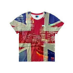 Детская футболка 3D с принтом Лондон в Курске, 100% гипоаллергенный полиэфир | прямой крой, круглый вырез горловины, длина до линии бедер, чуть спущенное плечо, ткань немного тянется | англия | великобритания | город | лондон | река | столица