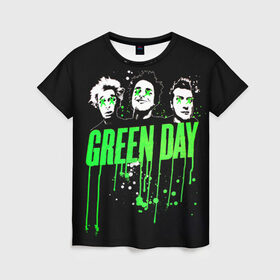 Женская футболка 3D с принтом Green Day 4 в Курске, 100% полиэфир ( синтетическое хлопкоподобное полотно) | прямой крой, круглый вырез горловины, длина до линии бедер | american idiot | green day | грин дей | грин дэй