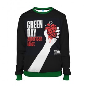 Женский свитшот 3D с принтом Green Day 3 в Курске, 100% полиэстер с мягким внутренним слоем | круглый вырез горловины, мягкая резинка на манжетах и поясе, свободная посадка по фигуре | american idiot | green day | грин дей | грин дэй